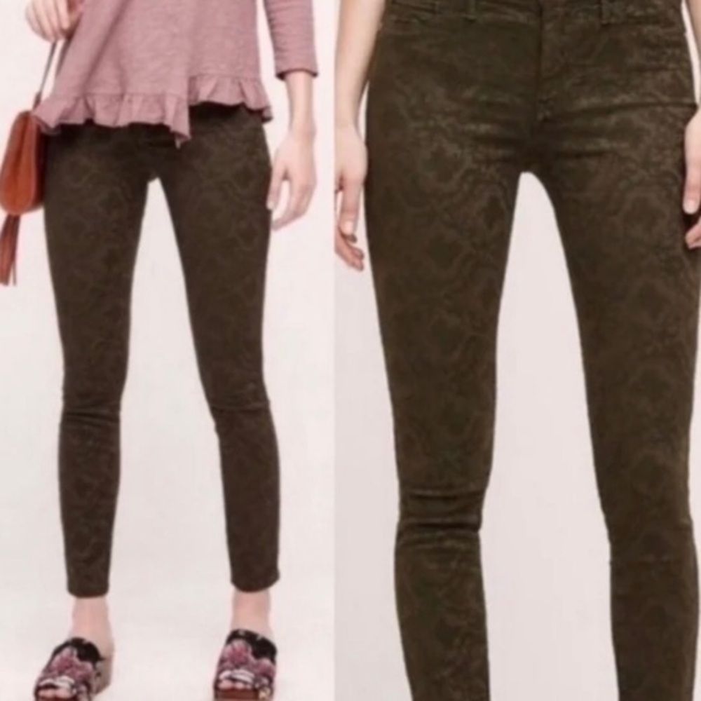 Anthropologie Pilcro Jacquard Stretch Leggings, Size 25